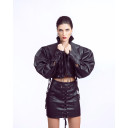 KUŞ GÖZLÜ KISA SUNİ DERİ CEKET